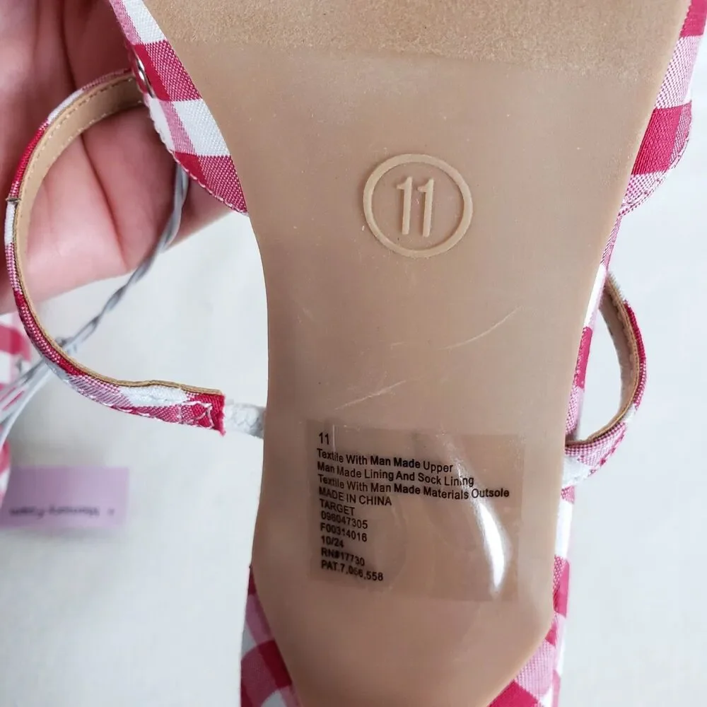 Wild Fable Coquette Gingham Kitten Heels Womens 11 Red Grommet Retro Cottage NWT - Picture 6 of 9